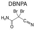 2,2-dibromo-3-nitrilopropionamide DBNPA molecule Royalty Free Stock Photo