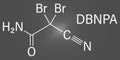 2,2-dibromo-3-nitrilopropionamide DBNPA molecule Royalty Free Stock Photo