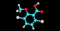 Dicamba molecular structure isolated on black