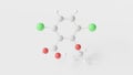 dicamba molecule 3d, molecular structure, ball and stick model, structural chemical formula herbicide