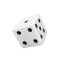 Dice, casino game cube, 3d die white and black isolated realistic. Dice or crap for poker gambling Royalty Free Stock Photo