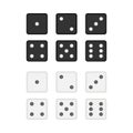 Dice collection. Game dice, cubes. Casino and betting. Vector stock illustration. Royalty Free Stock Photo