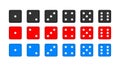 Dice collection. Game dice, cubes. Casino and betting. Vector stock illustration. Royalty Free Stock Photo