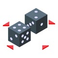 Dice concentration icon isometric vector. Mind balance Royalty Free Stock Photo