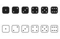 Dice cube flat collection, craps vector icon Royalty Free Stock Photo