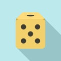 Dice cube icon, flat style Royalty Free Stock Photo