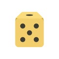 Dice cube icon, flat style Royalty Free Stock Photo