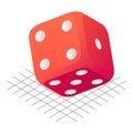 Dice cube icon, isometric style Royalty Free Stock Photo