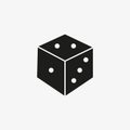 Dice cube icon for mobile and web games UI design, gambling, chance games concept Royalty Free Stock Photo