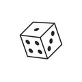 Dice cube icon. Six sided dice symbol vector Royalty Free Stock Photo