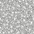 Dice cubes seamless pattern. Vector illustration