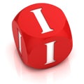 Dice 3d  font letter I Royalty Free Stock Photo