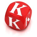 Dice 3d  font letter K Royalty Free Stock Photo