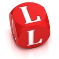 Dice 3d  font letter L Royalty Free Stock Photo
