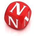 Dice 3d  font letter N Royalty Free Stock Photo