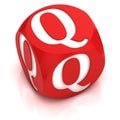Dice 3d  font letter Q Royalty Free Stock Photo