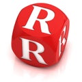 Dice 3d  font letter R Royalty Free Stock Photo