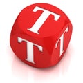 Dice 3d  font letter T Royalty Free Stock Photo