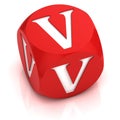 Dice 3d  font letter V Royalty Free Stock Photo