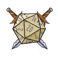 Dice d20 for playing Dnd.