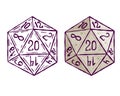 Dice d20 for playing Dnd. Dungeon and dragons board game. Royalty Free Stock Photo