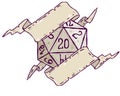 Dice d20 for playing Dnd. Dungeon and dragons board game. Royalty Free Stock Photo