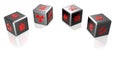 Dice with danger symbols Royalty Free Stock Photo