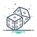 Black mix icon for Dice, game and fun Royalty Free Stock Photo
