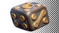 Dice with dots, game cube, random number, chance icon png transparent image Generative AI