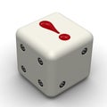 Dice with exclamation point