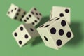 Dice falling down Royalty Free Stock Photo