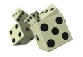 Dice falling down Royalty Free Stock Photo