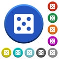 Dice five beveled buttons