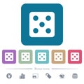 Dice five flat icons on color rounded square backgrounds Royalty Free Stock Photo