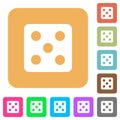 Dice five rounded square flat icons