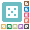 Dice five rounded square flat icons