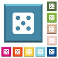 Dice five white icons on edged square buttons