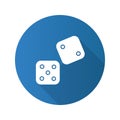 Dice flat design long shadow glyph icon