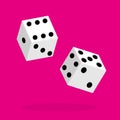 Dice flat icon. Two game dices. Vector Royalty Free Stock Photo