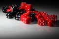 Dice in floodlit Royalty Free Stock Photo