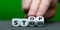 Dice form the expression `stop stress`. Royalty Free Stock Photo