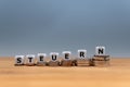Dice form the German word `STEUERN` Royalty Free Stock Photo