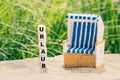 Dice form the German word `Urlaub` vacation Royalty Free Stock Photo