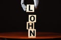 Dice form the German words Lohn and Hohn which symbolize a ridiculous low salary