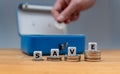 Dice form the word `save` Royalty Free Stock Photo