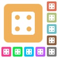 Dice four rounded square flat icons