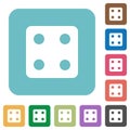 Dice four rounded square flat icons