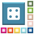 Dice four white icons on edged square buttons