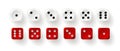 Dice game with cubes vector illustration. Cubes gambling objects to play in casino, dice from one to six dots and