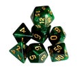 Dice game green polyhedral, MTG, RPG. Isolated. White background. Royalty Free Stock Photo